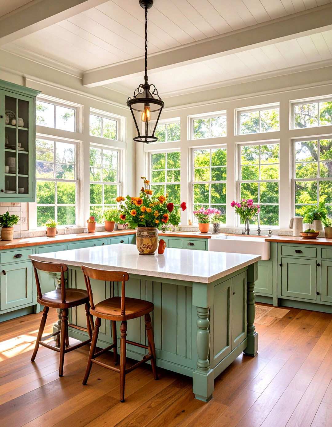 Colonial Revival Kitchen Sunroom - 24 Sunroom Kitchen Ideas