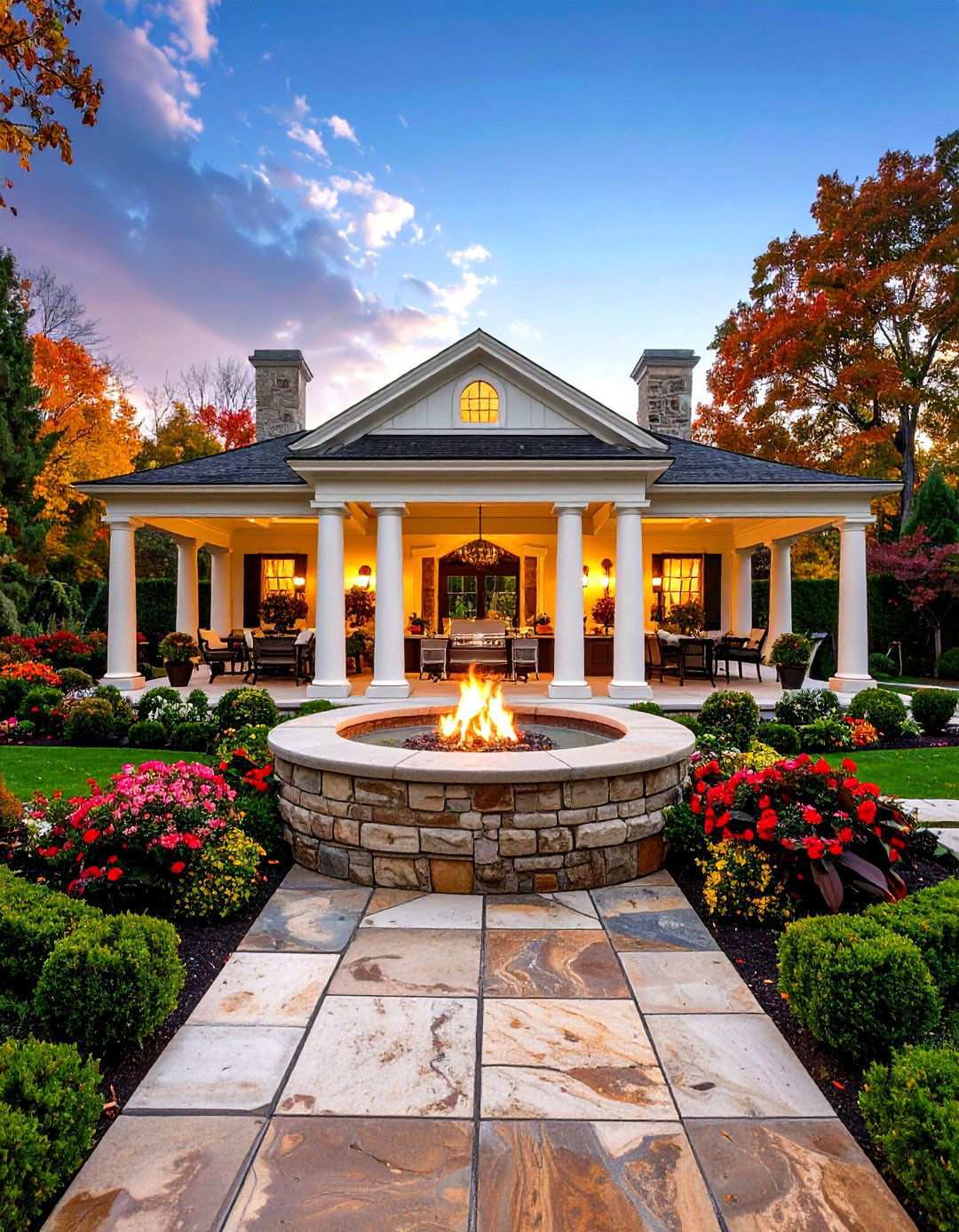 Colonial Revival Traditional Kitchen - 24 Outdoor Kitchen with a Gazebo Ideas