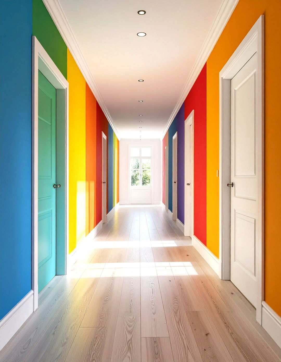 Color Blocking Techniques - 24 Narrow Hallway Ideas