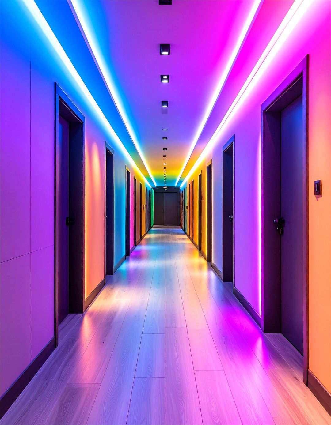 Color Changing Smart LED System - 24 Narrow Hallway Lighting Ideas