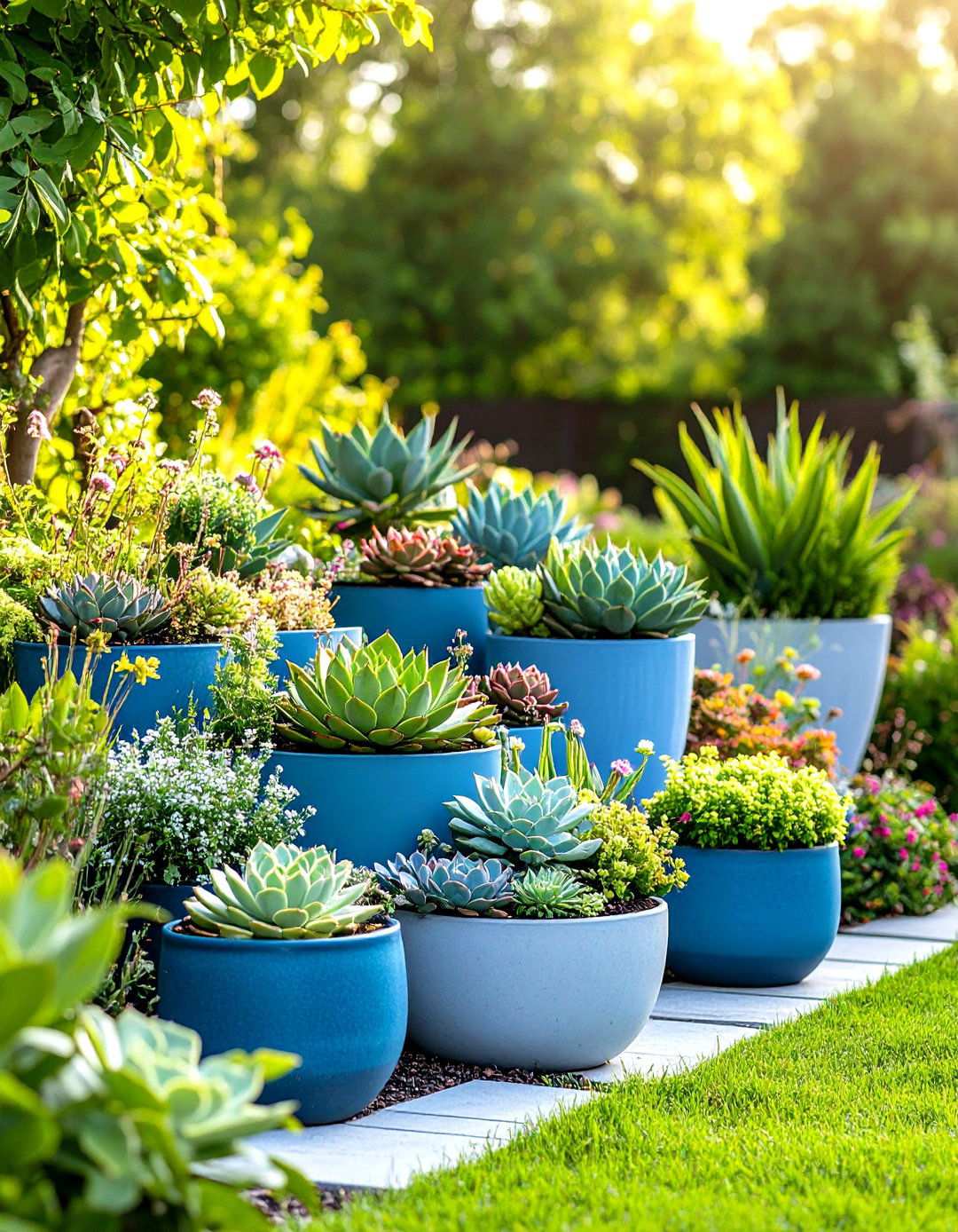 Color Coordinated Container Series - 24 Outdoor Succulent Container Ideas