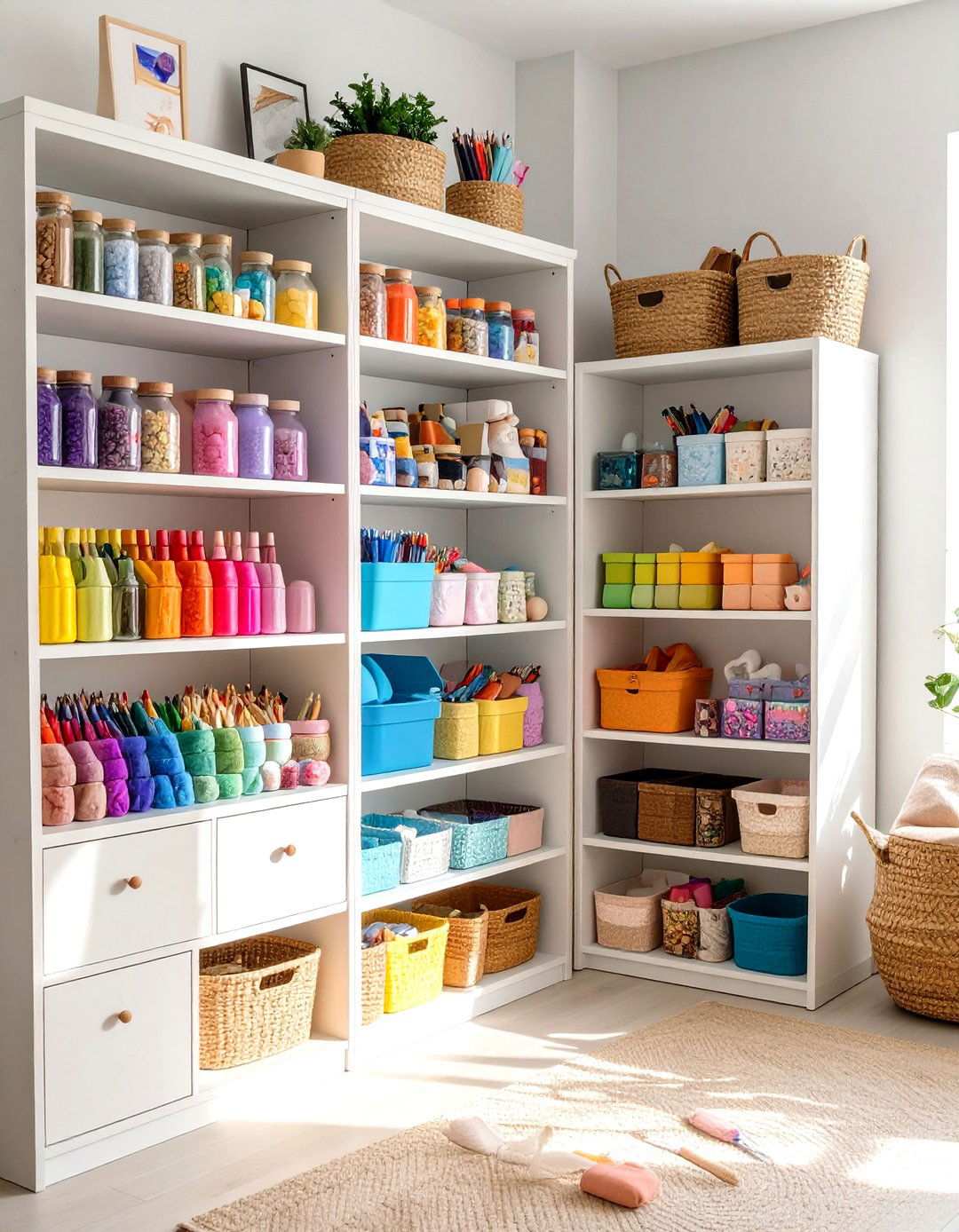 Color Coordinated Organization - 24 Small Craft Room Ideas