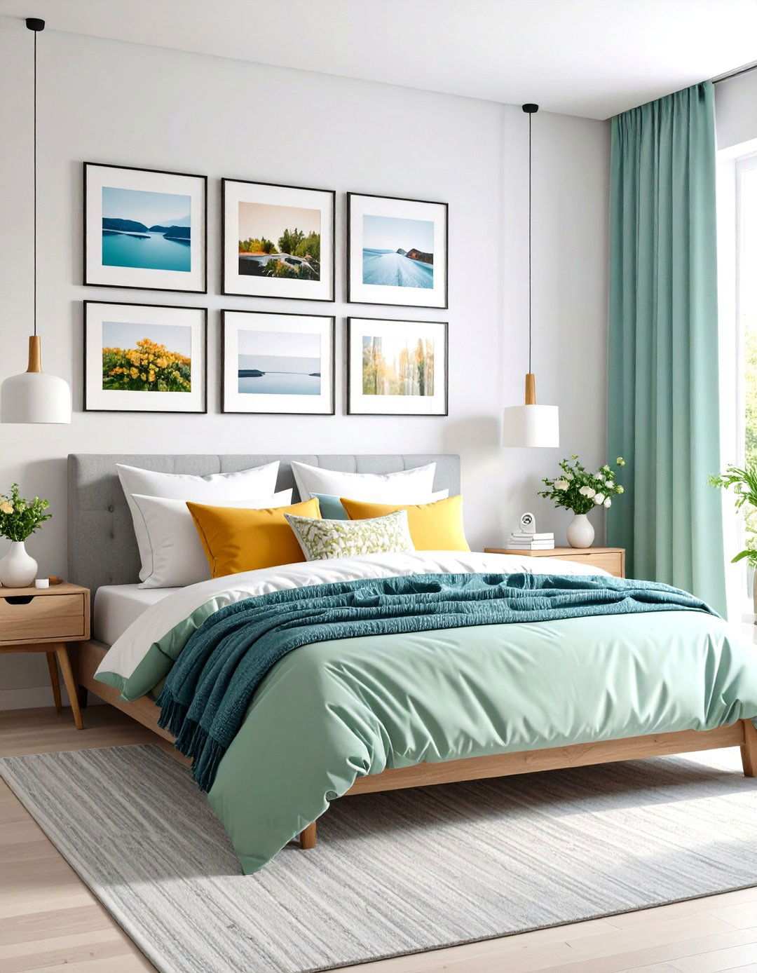 Color Coordinated Photo Arrangements - 24 Photo Wall Ideas