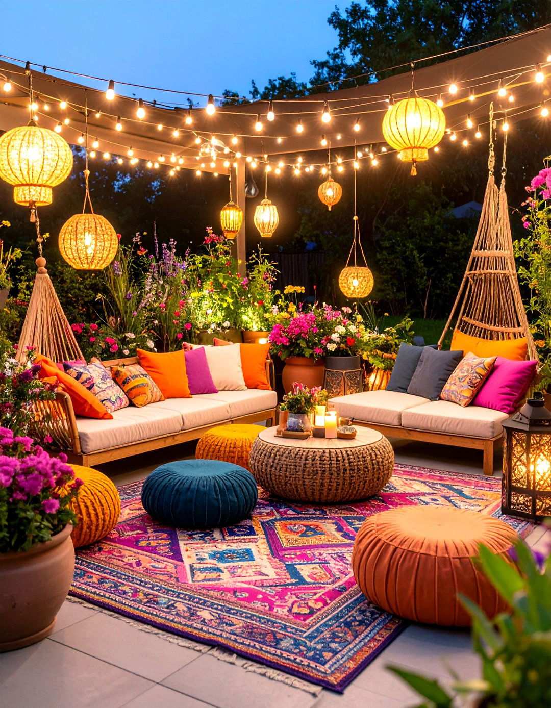 Colorful Bohemian Terrace Paradise - 24 Terrace Design Ideas