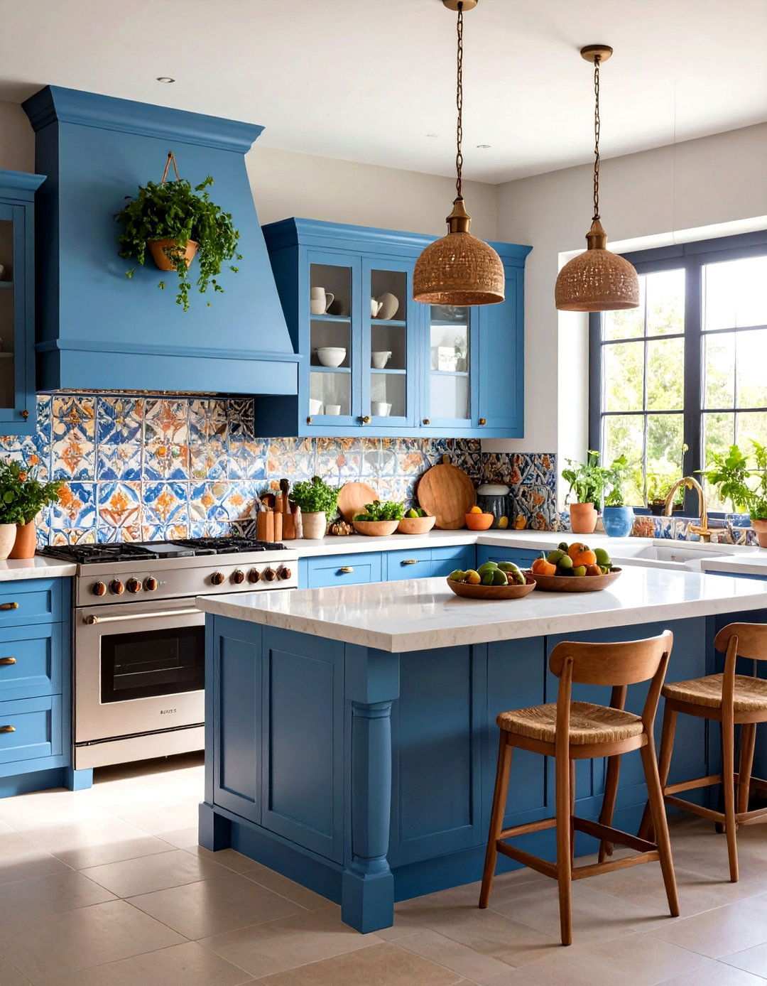 Colorful Ceramic Tile Backsplash - 24 Kitchen Wall Decor Ideas