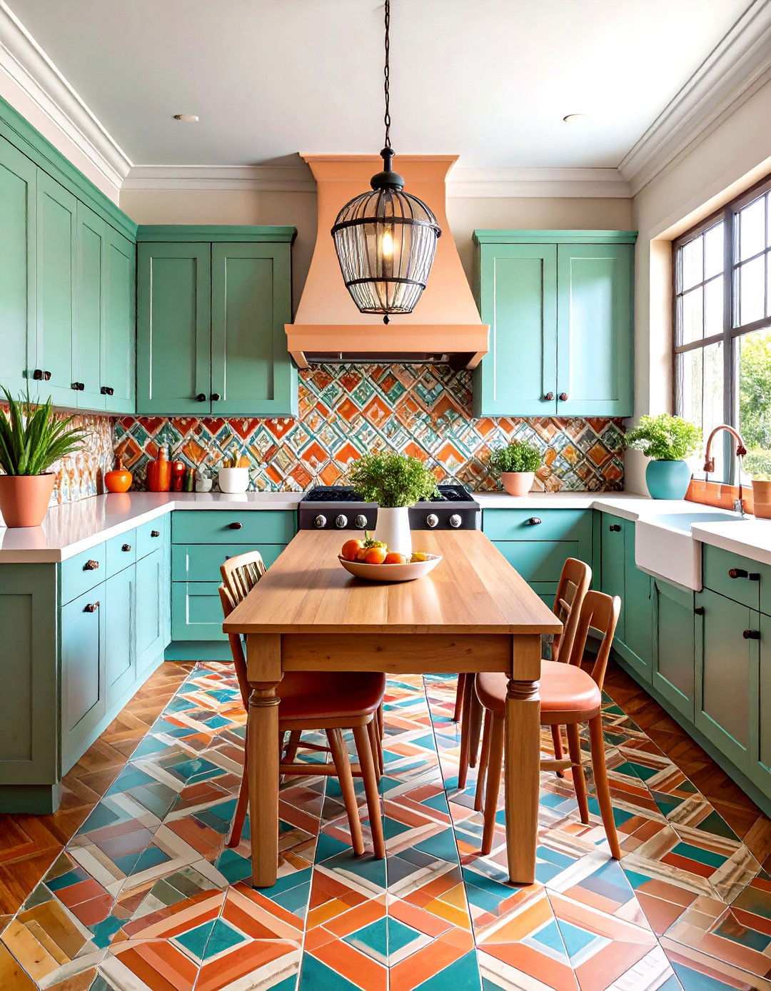 Colorful Geometric Tile Patterns - 24 Southwestern Kitchen Ideas
