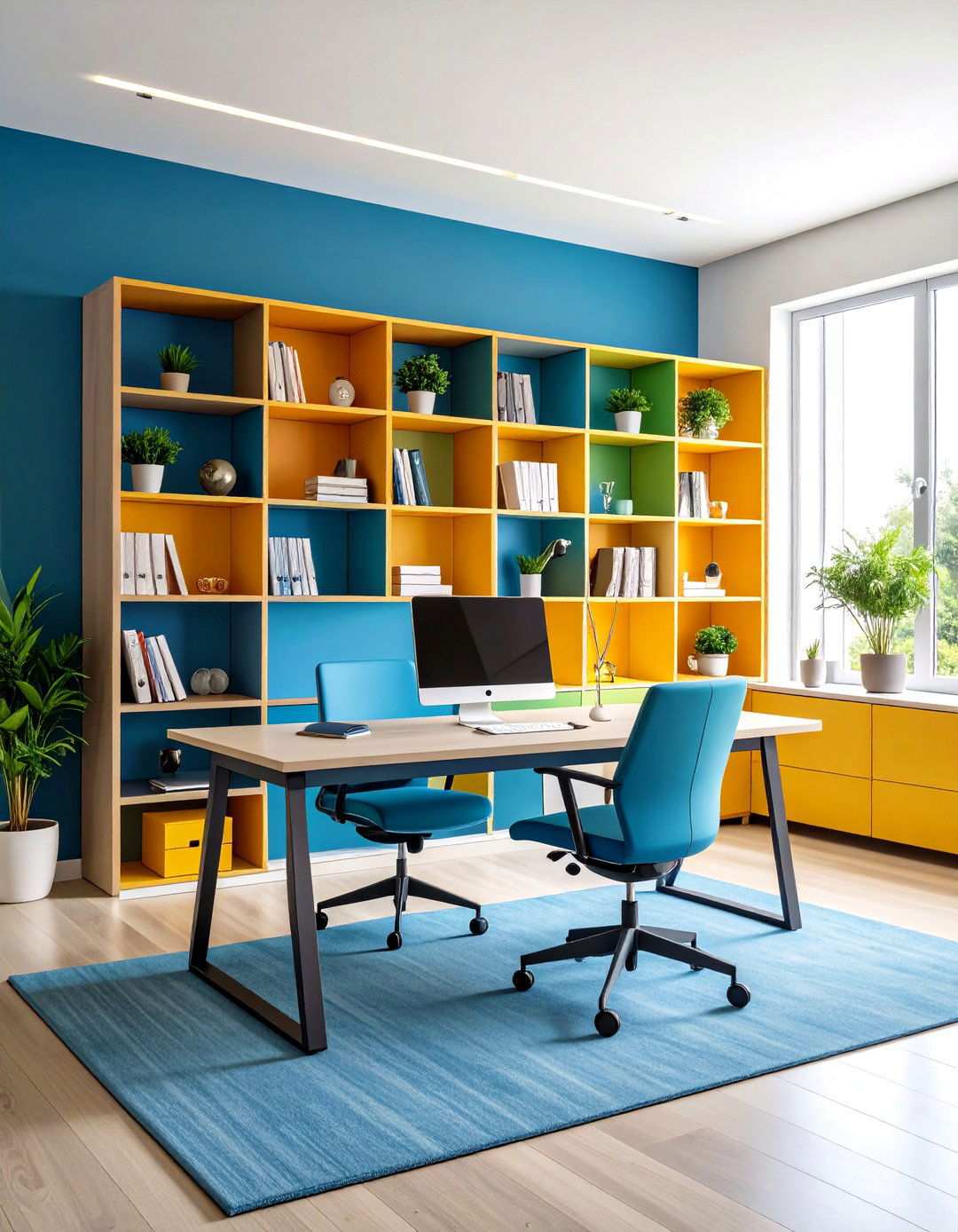 Combination Desk and Shelving Units - 24 Office Shelving Ideas