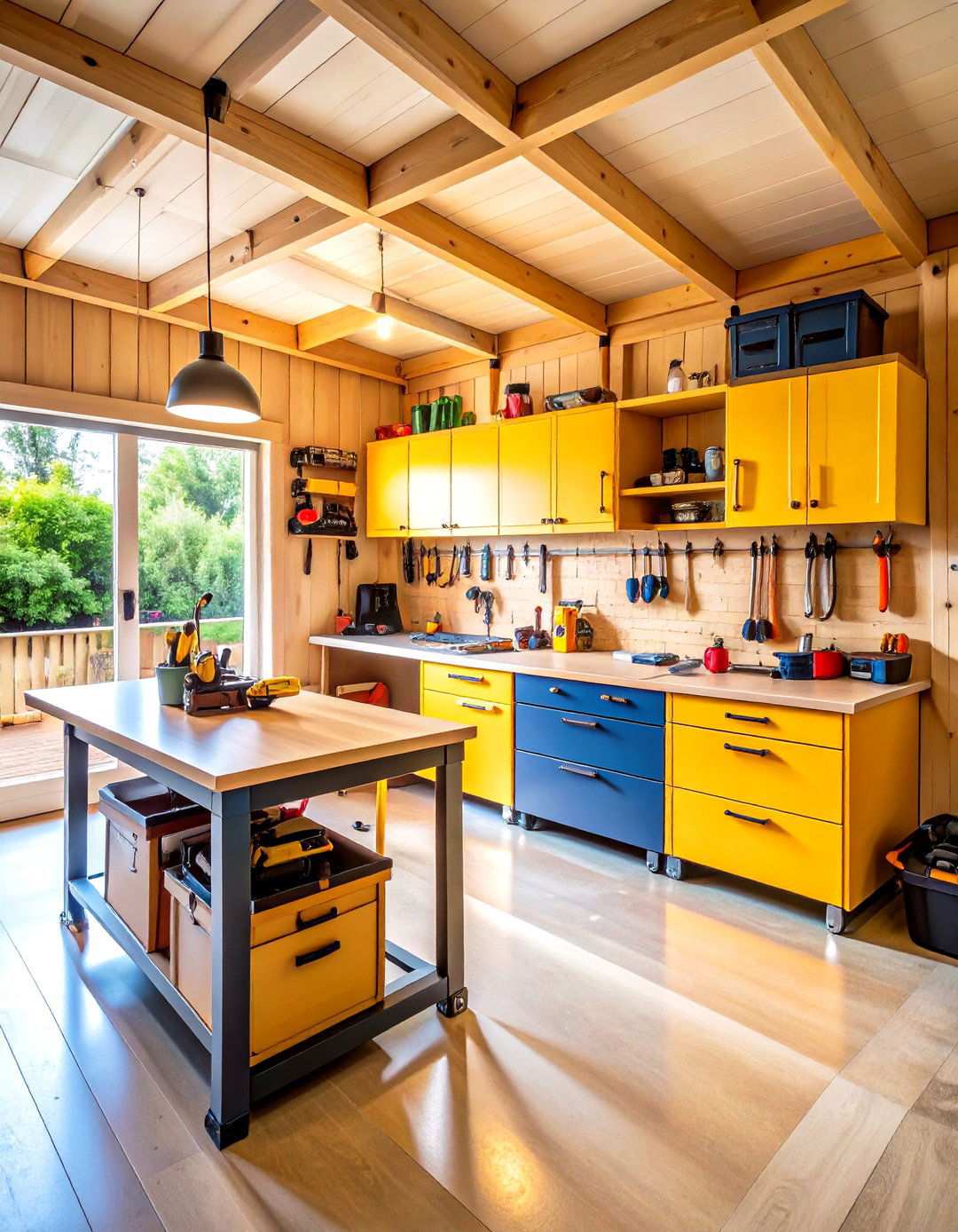 Combo Workstation Storage - 24 Shed Shelving Ideas