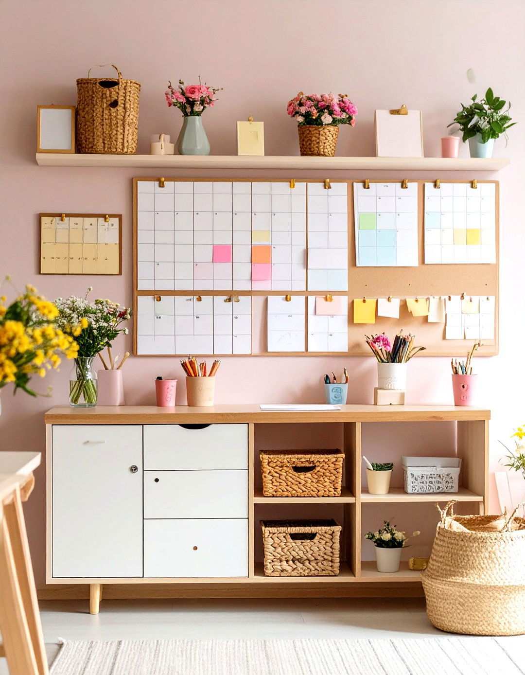 Command Center Setup - 24 Small Craft Room Ideas