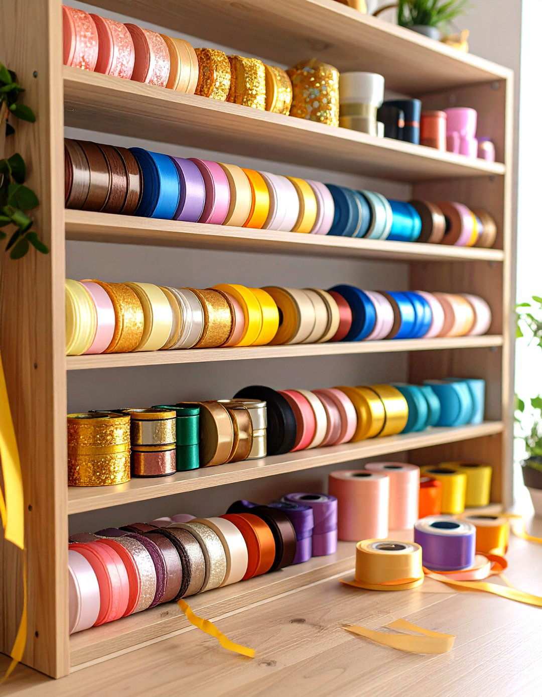 Command Strip Ribbon Shelf System - 24 Ribbon Storage Ideas