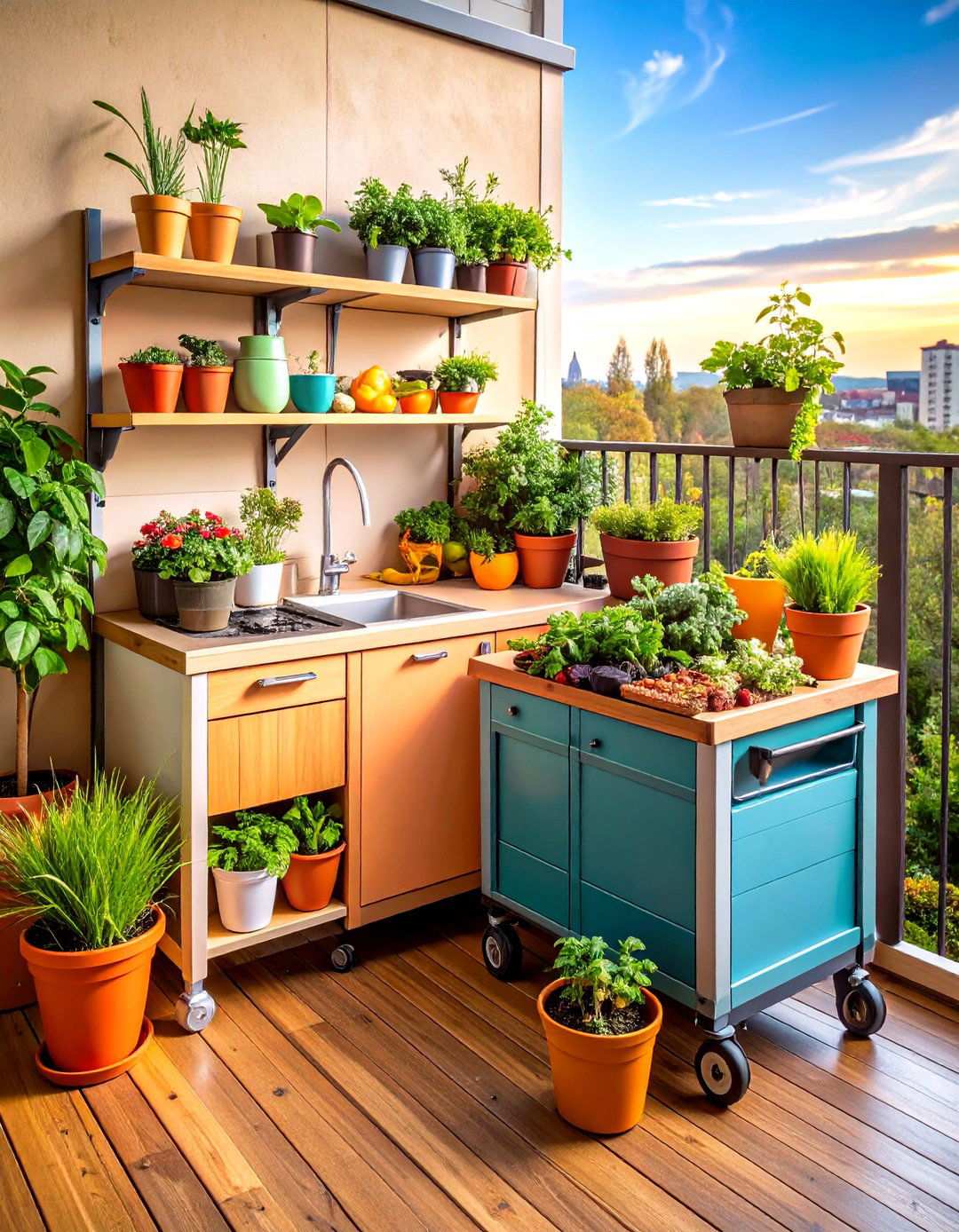Compact Apartment Balcony Mini Mud Kitchen - 24 Mud Kitchen Ideas