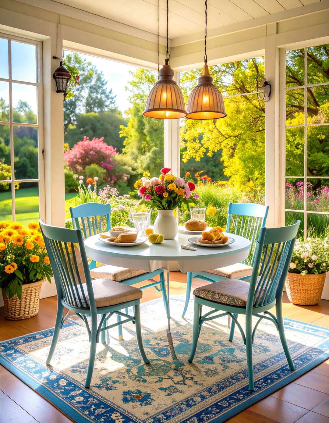 Compact Breakfast Dining Area - 24 Small Sunroom Ideas