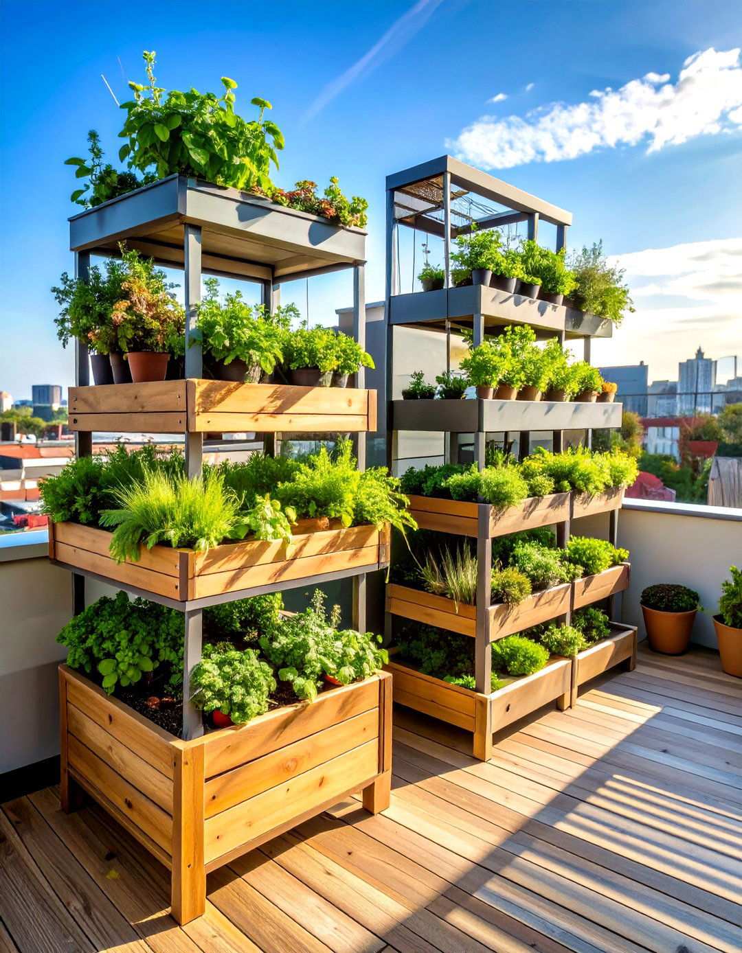 Compact Herb Production Rooftop Setup - 24 Rooftop Greenhouse Ideas