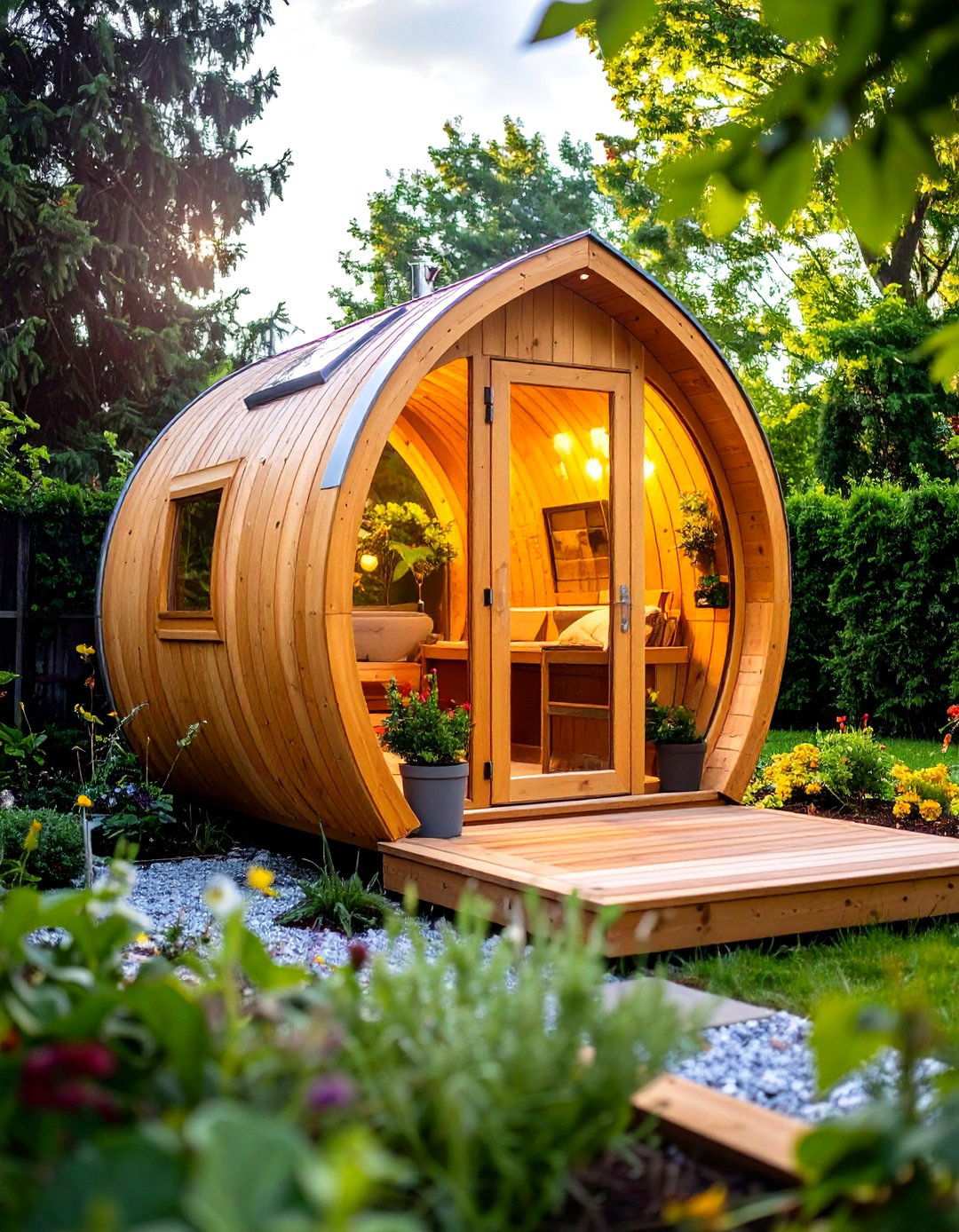 Compact Pod Sauna for Small Outdoor Spaces - 24 Outdoor Sauna Ideas