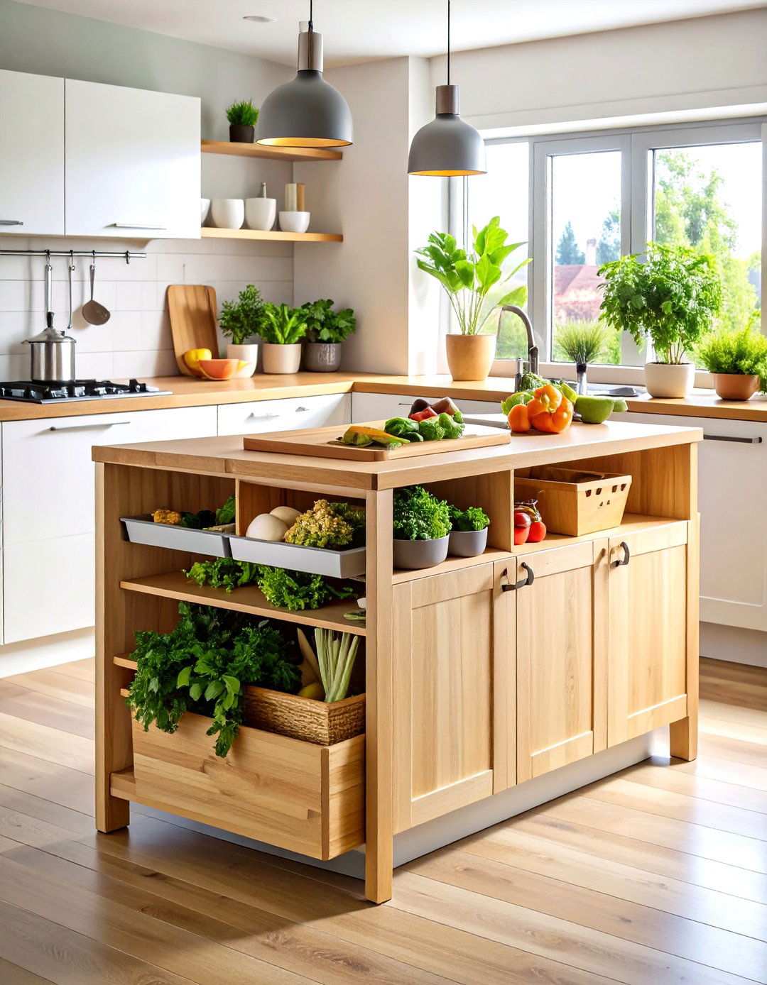 Compact Prep Stations with Integrated Cutting Boards - 24 Small Kitchen Island Ideas