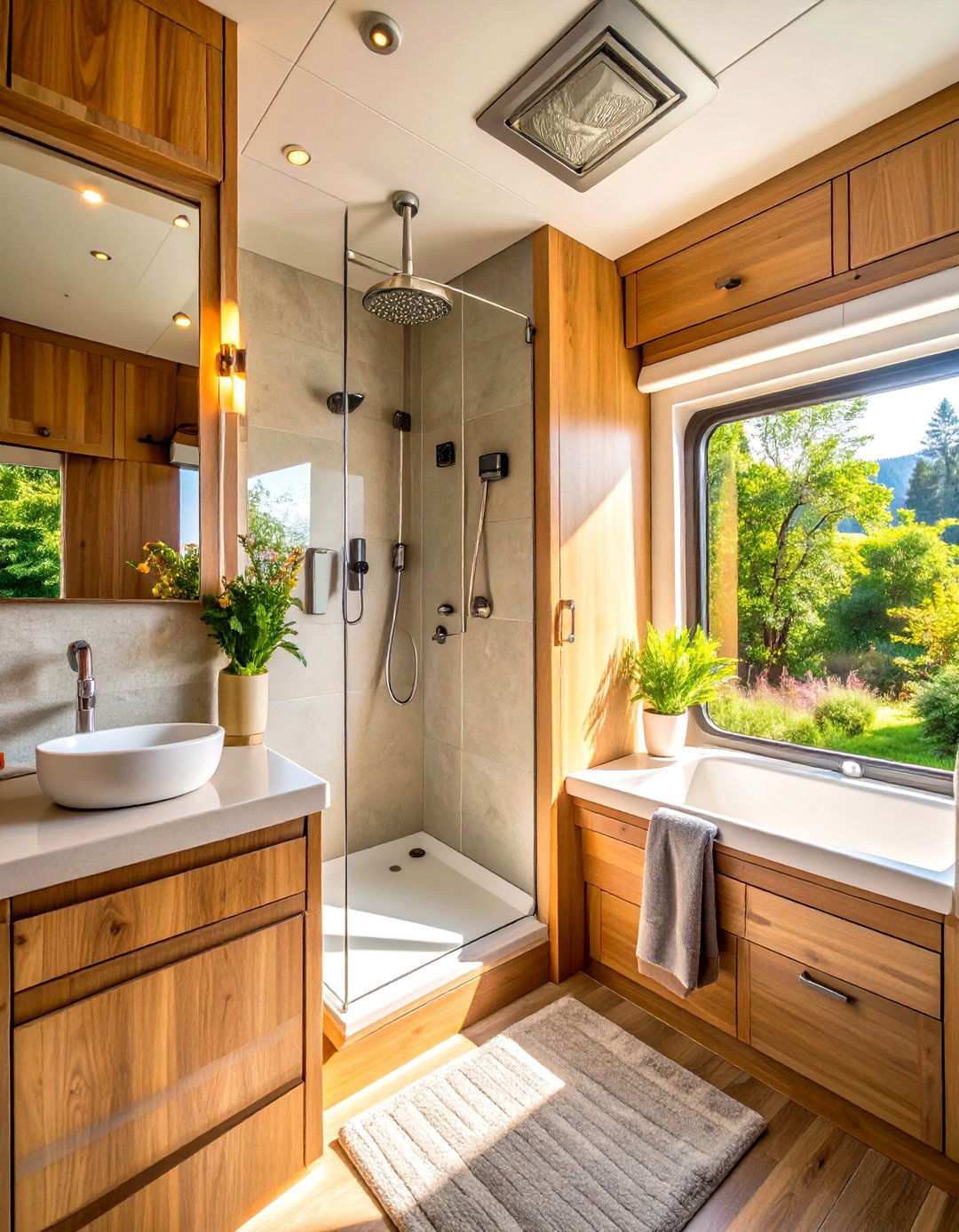 Compact Spa Amenities Integration - 24 Small Rv Bathroom Ideas