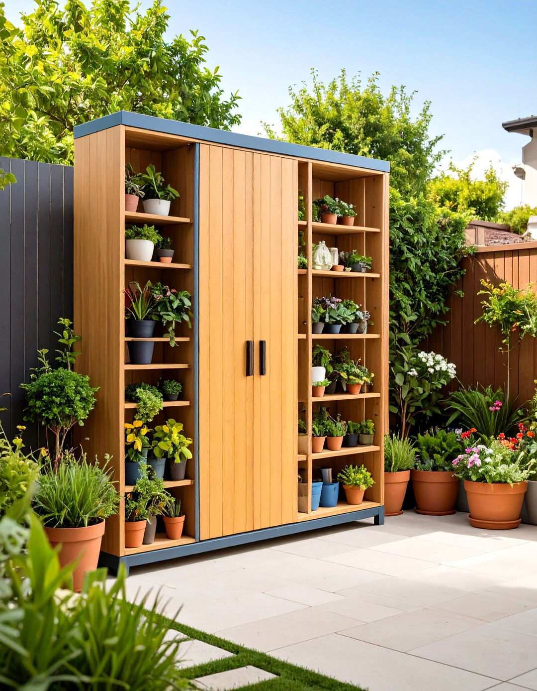Compact Vertical Cabinet - 24 Lawn Mower Storage Ideas