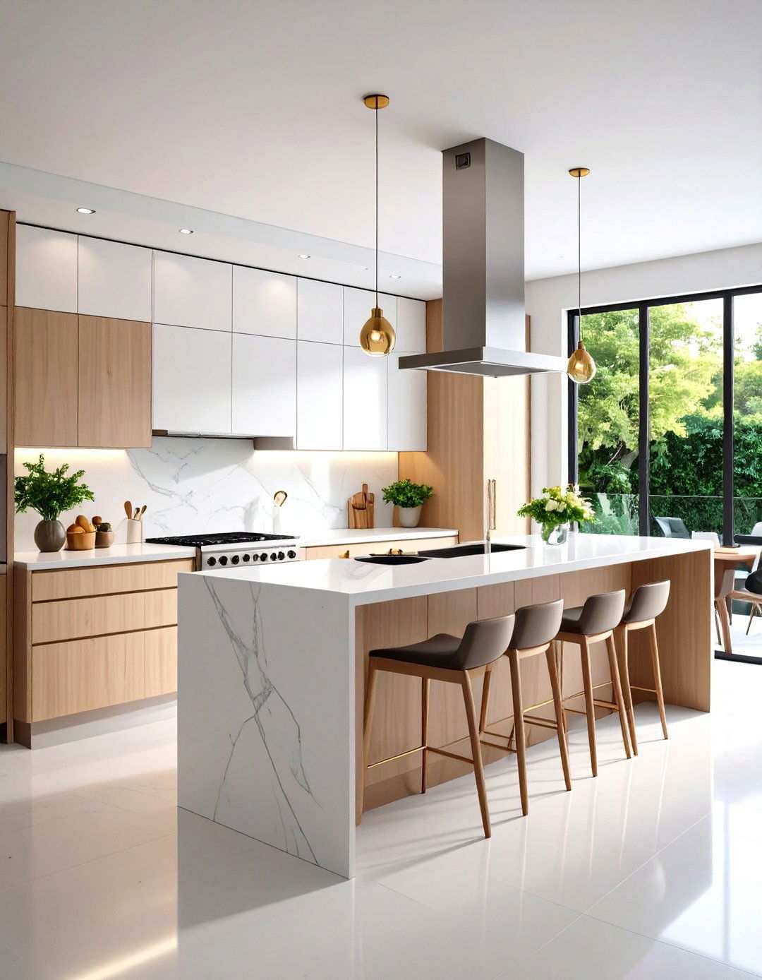 Compact Waterfall Island for Small Kitchens - 24 Waterfall Kitchen Island Ideas
