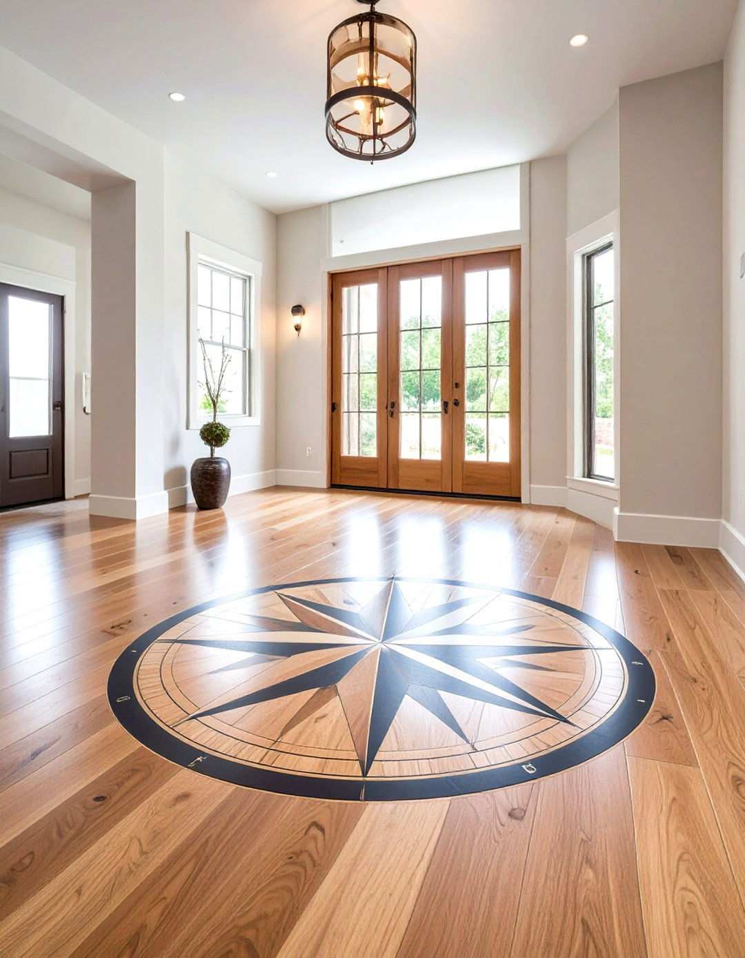 Compass Rose Floor Medallion - 24 Nautical Decor Ideas