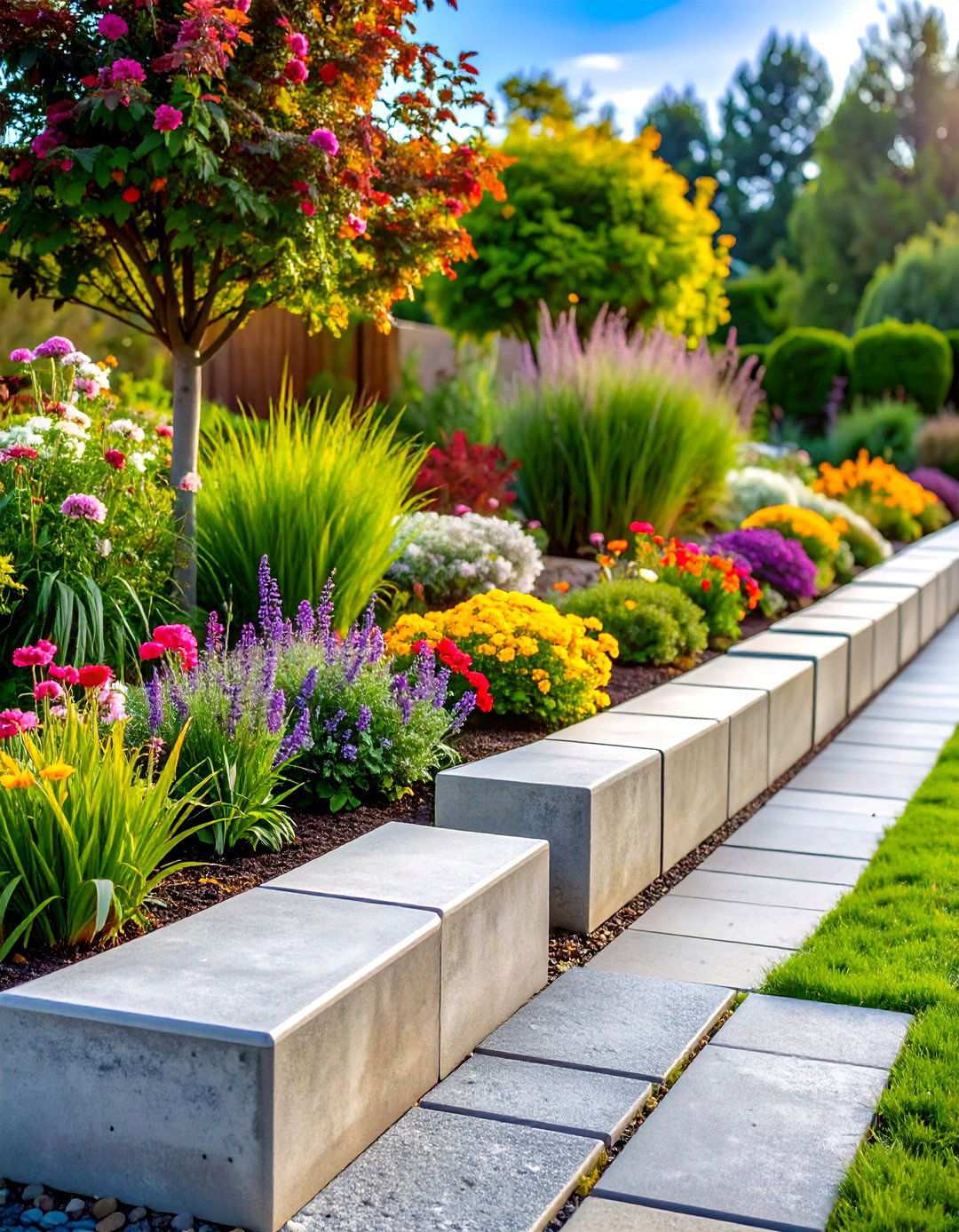 Concrete Block Garden Edging - 24 Modern Garden Edging Ideas