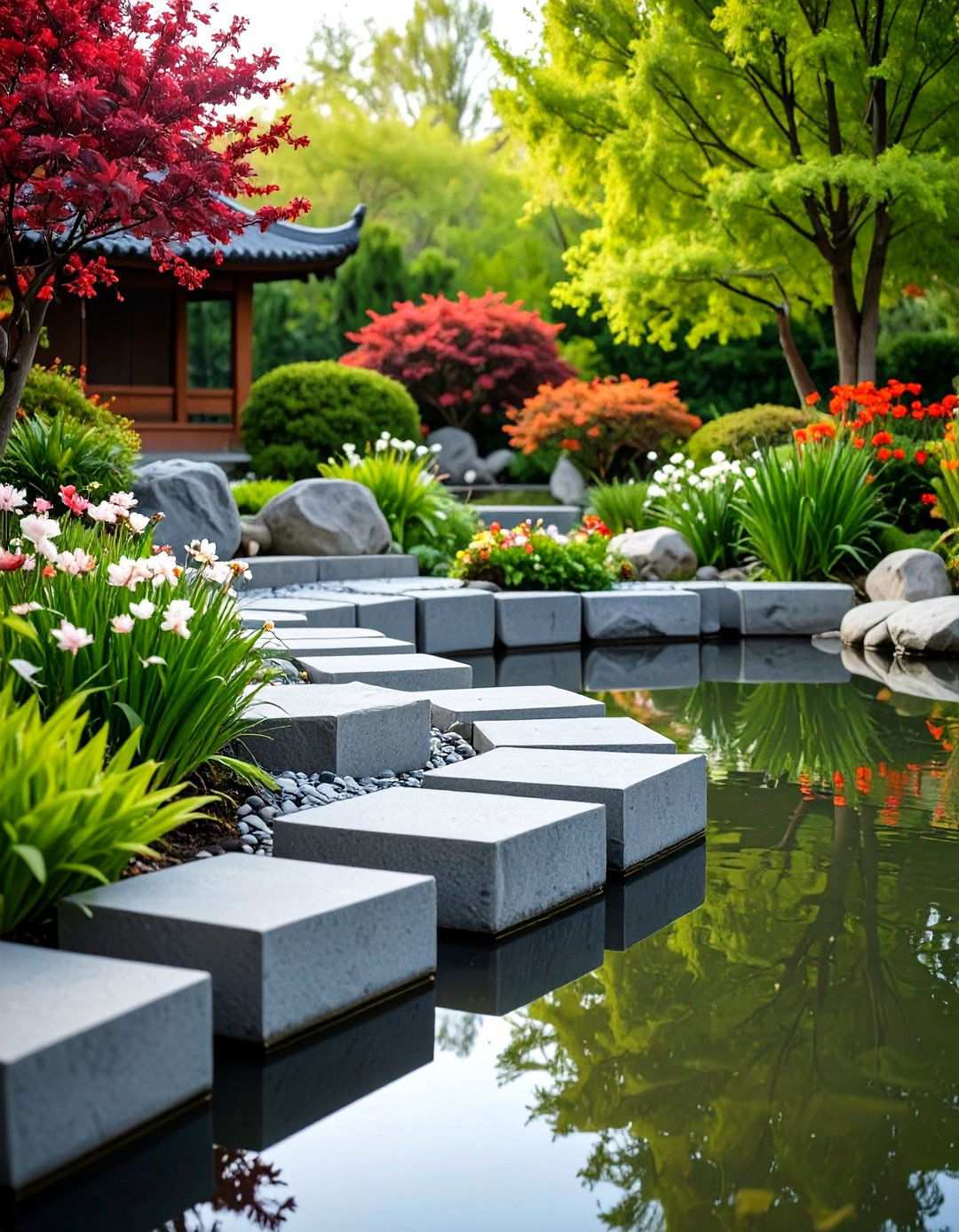 Concrete Block Structure - 24 Pond Edging Ideas