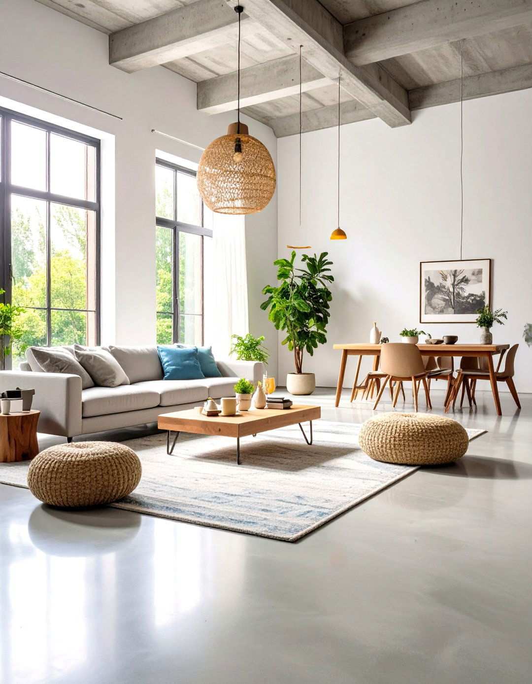 Concrete Floor Modern Loft Style - 24 Loft Ideas