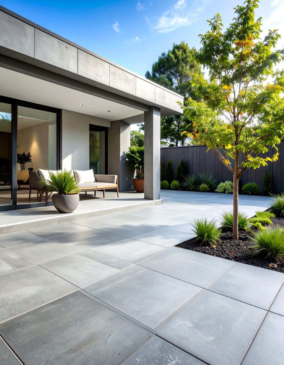 Concrete Look Porcelain - 24 patio tile ideas