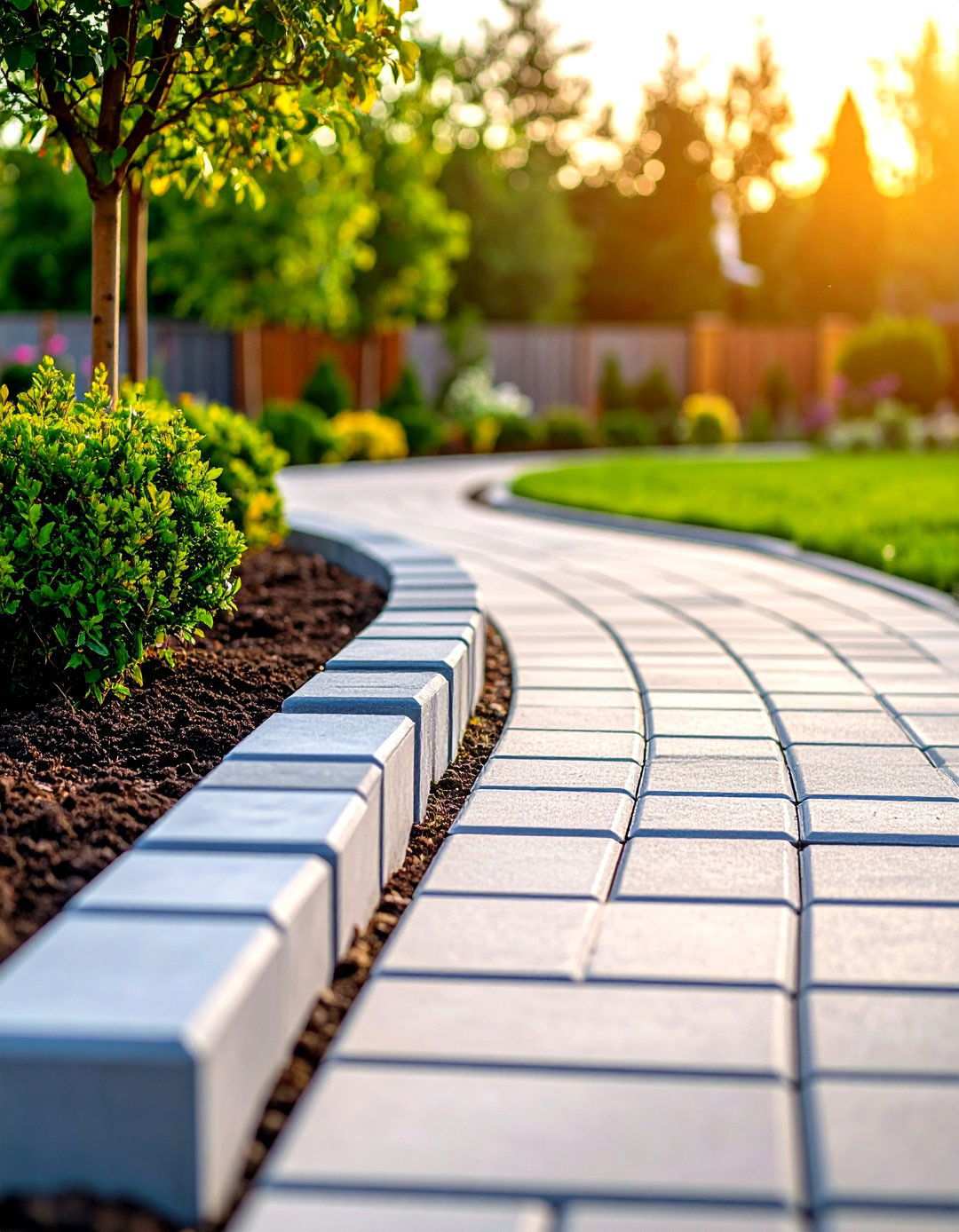 Concrete Paver Garden Edging - 24 Modern Garden Edging Ideas