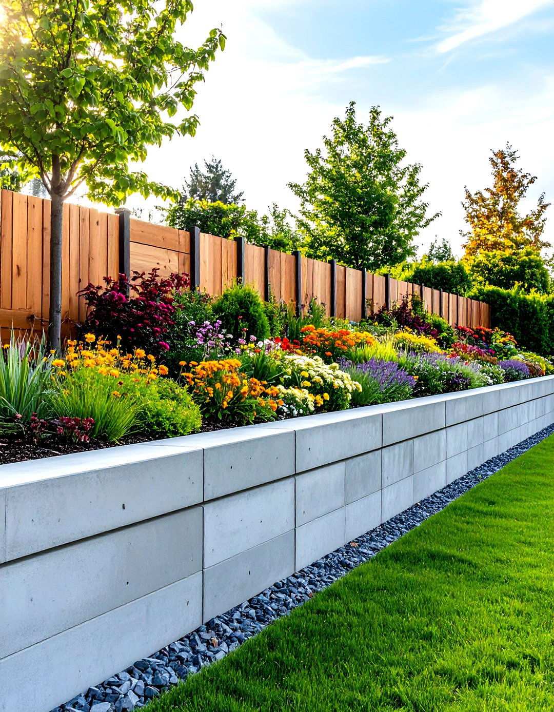 Concrete Sleeper Retaining Wall - 24 Inexpensive Retaining Wall Ideas