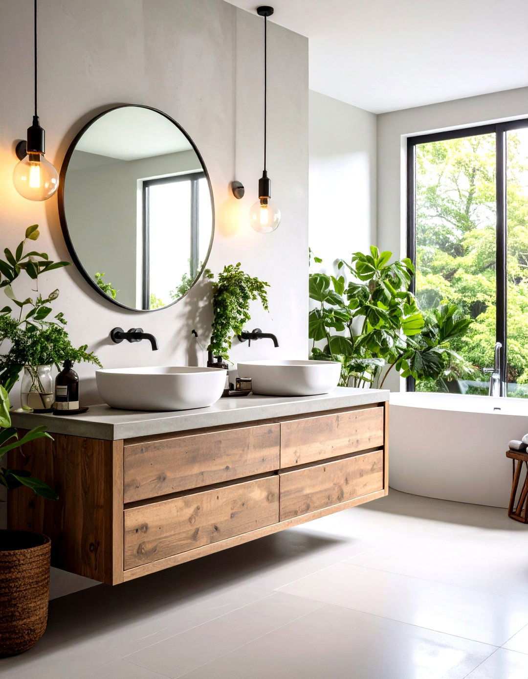 Concrete Vanity with Industrial Hardware Details - 24 Small Bathroom Vanity Ideas