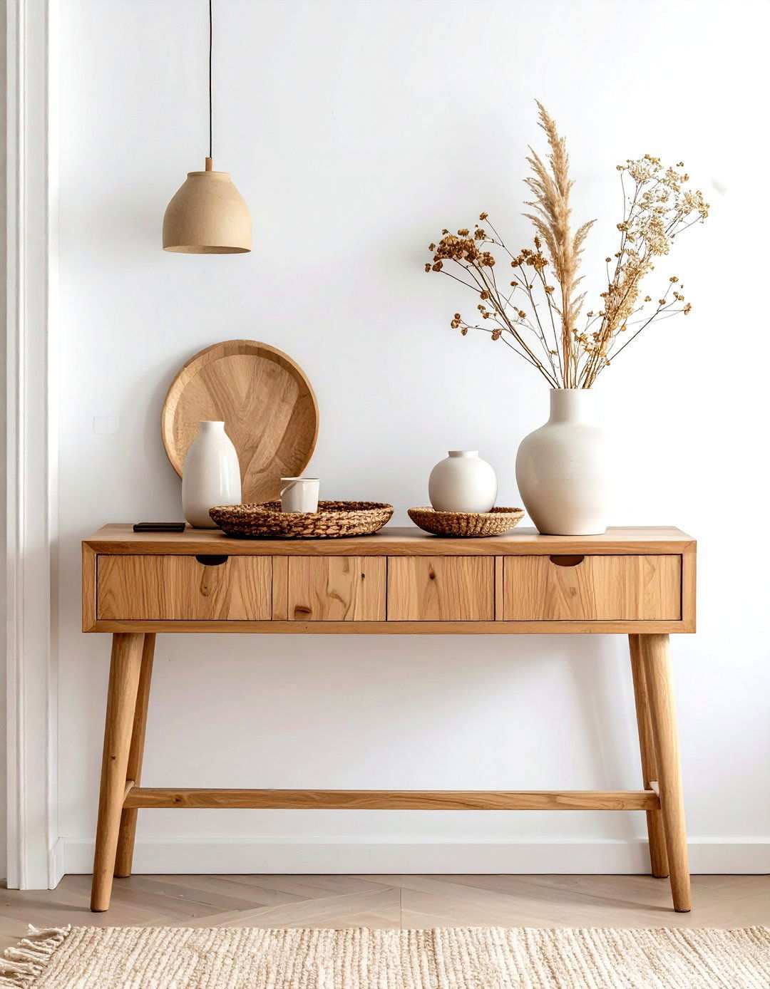 Console Table Display Areas - 24 Scandinavian Entryway Ideas