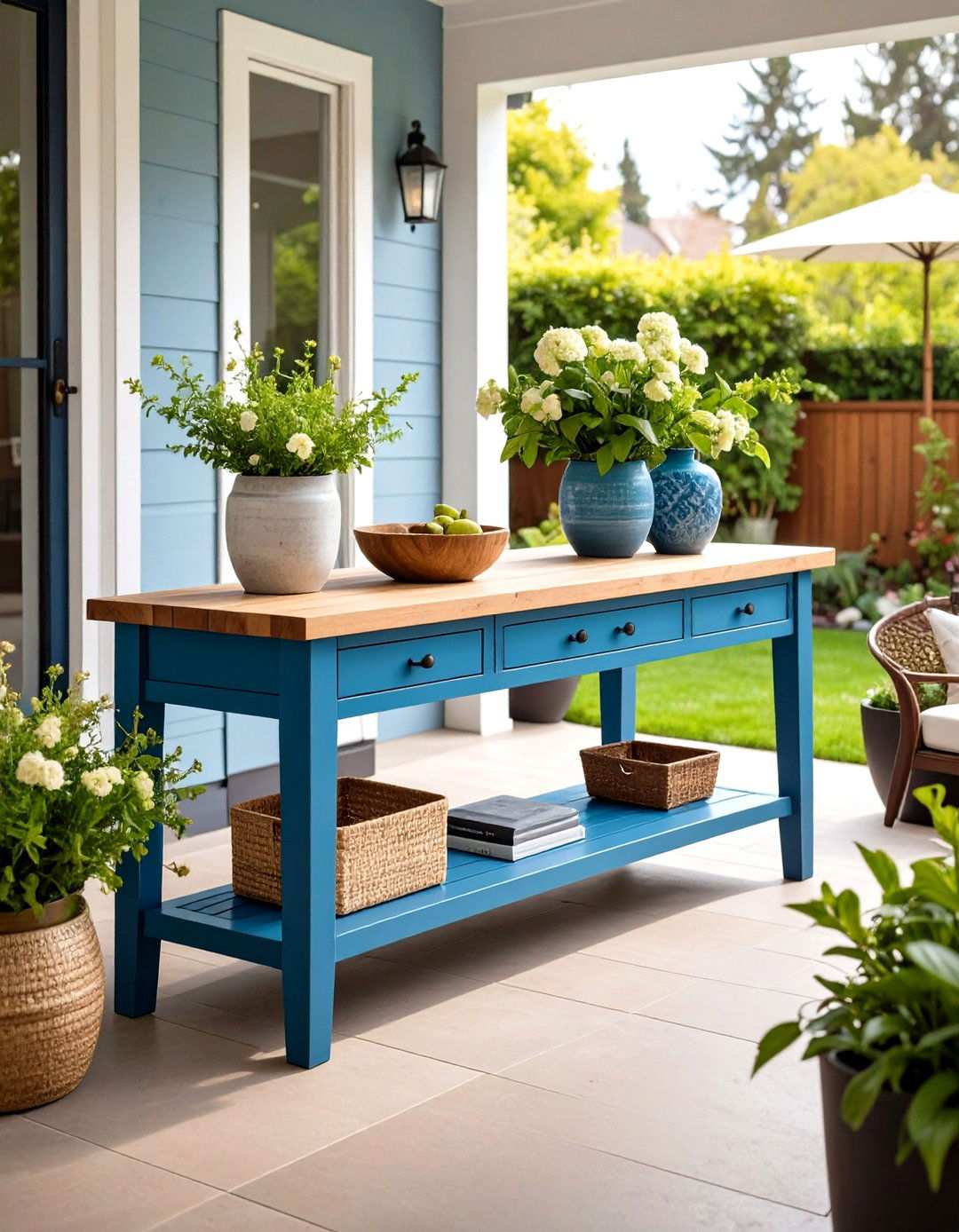 Console Tables with Storage - 24 Outdoor Storage Ideas