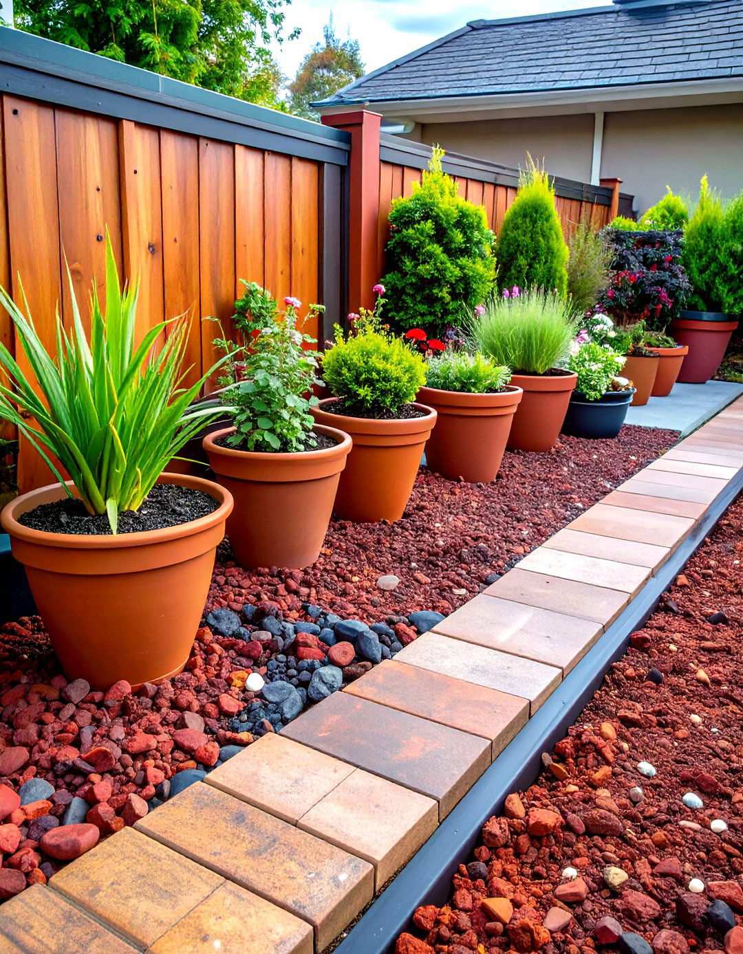 Container Garden Drainage - 24 Red Lava Rock Landscaping Ideas