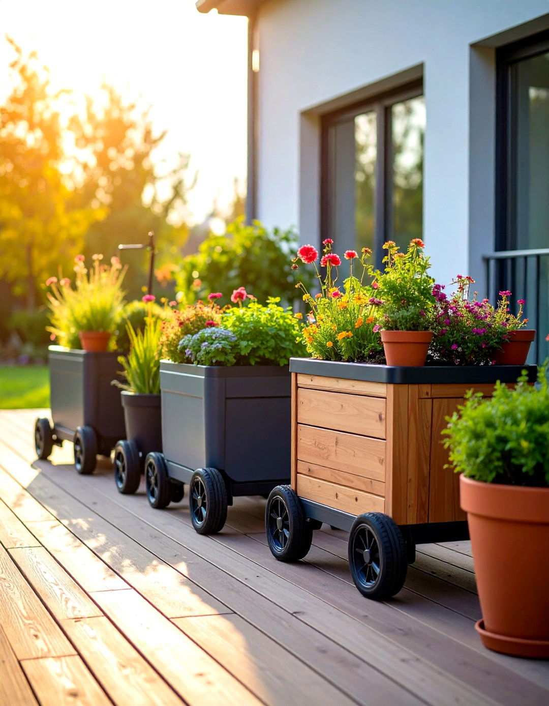 Container Garden Mobility Design - 24 Vegetable Garden Ideas