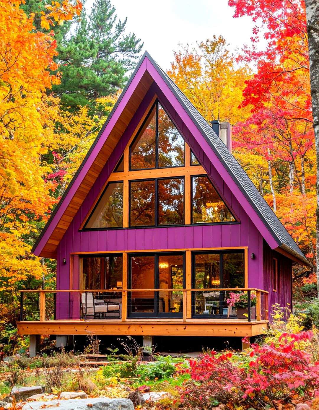 Contemporary A Frame Grape Design - 24 Purple House Exterior Ideas