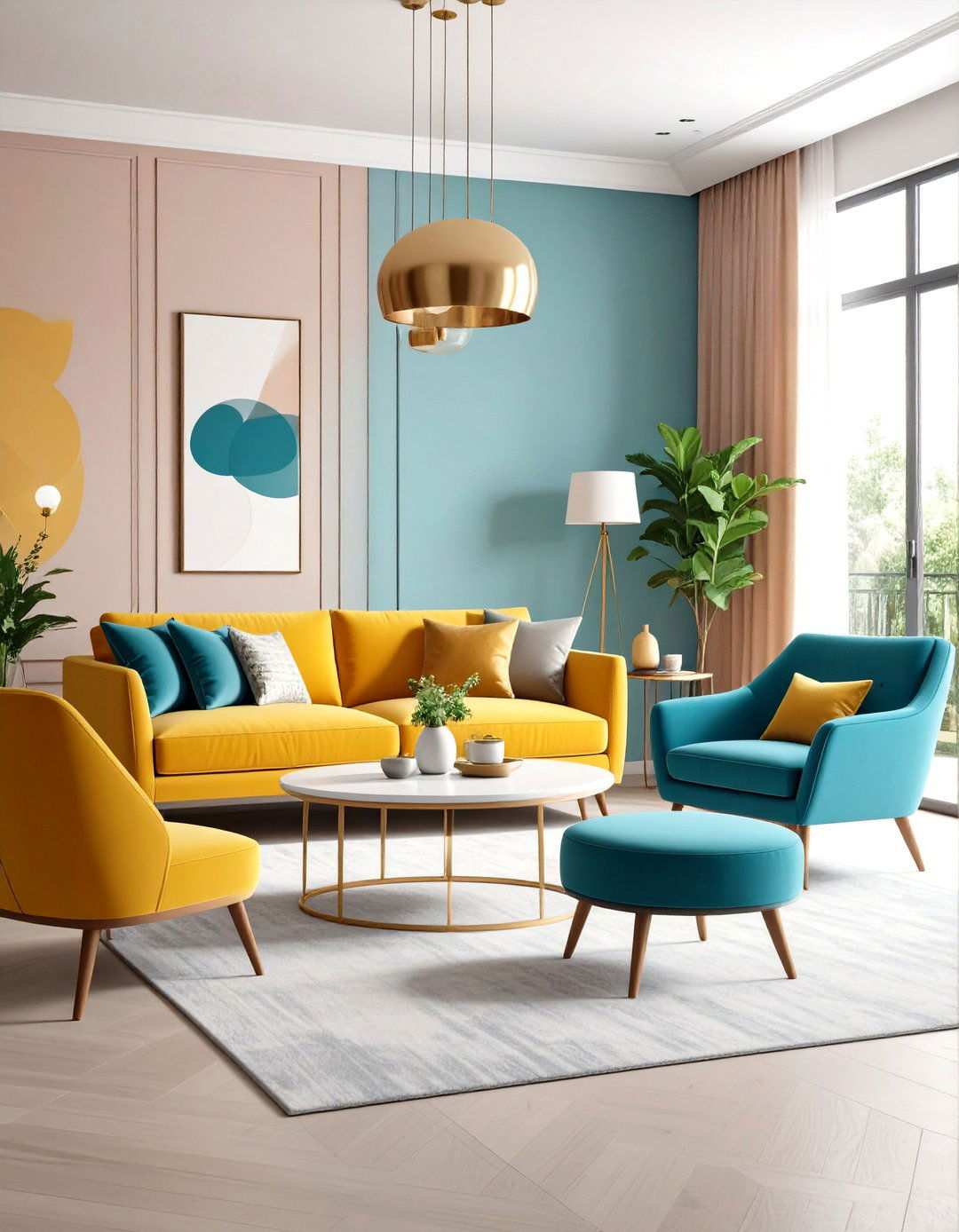 Contemporary Asymmetrical Symmetrical Living Room - 24 Symmetrical Living Room Ideas