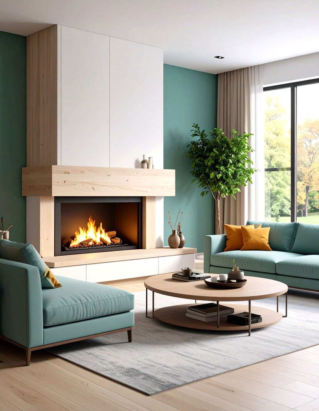 Contemporary Birch Plywood Mantel - 24 Wood Mantel Ideas