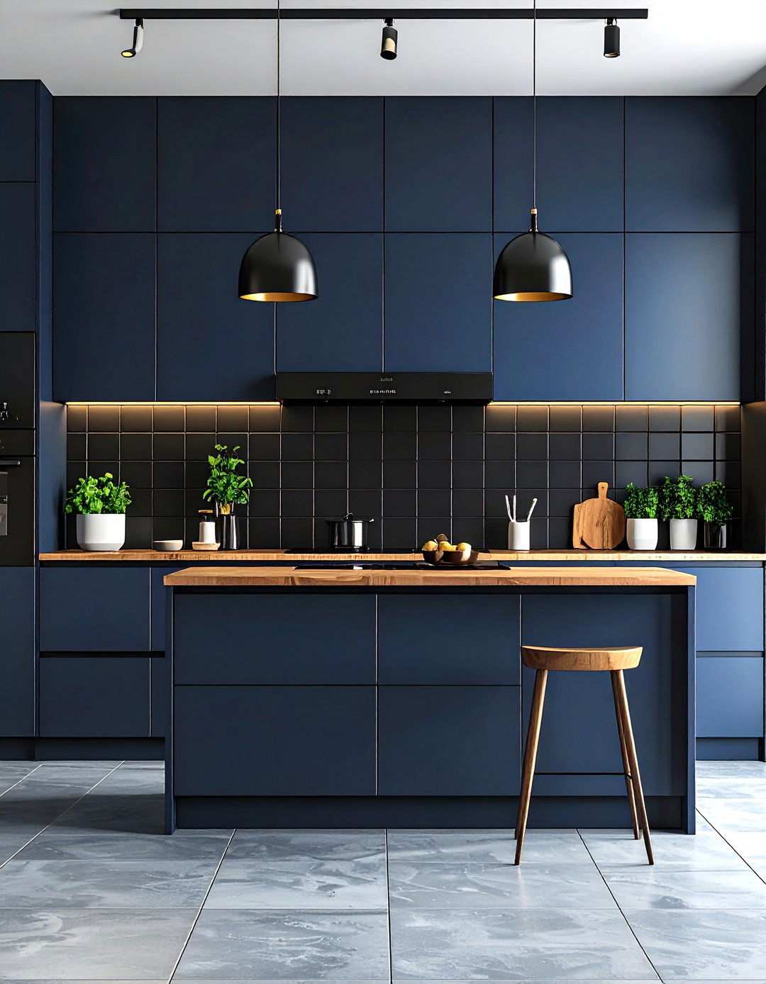 Contemporary Black Kitchen Wall - 24 Kitchen With Black Backsplash
