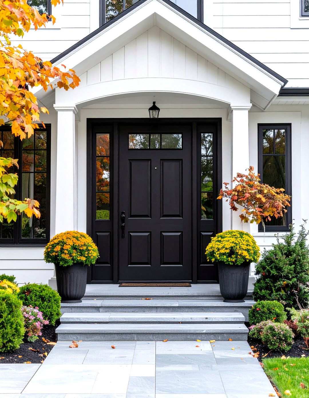 Contemporary Black Pivot Door - 24 White House Ideas With Black Doors