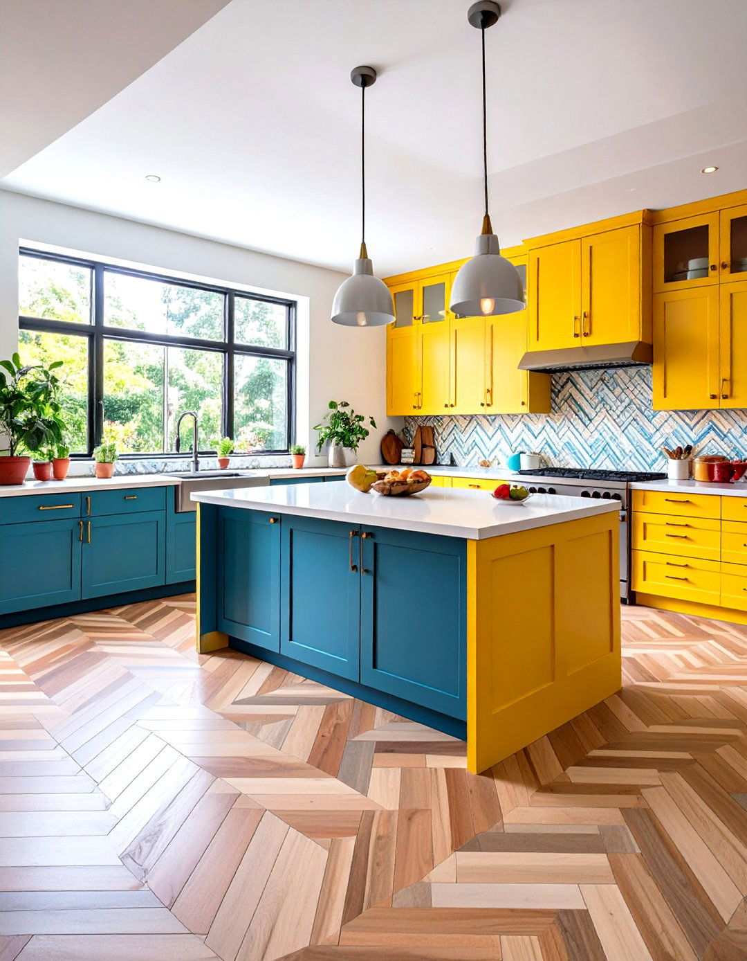 Contemporary Chevron Linoleum Patterns - 24 Linoleum Kitchen Flooring Ideas