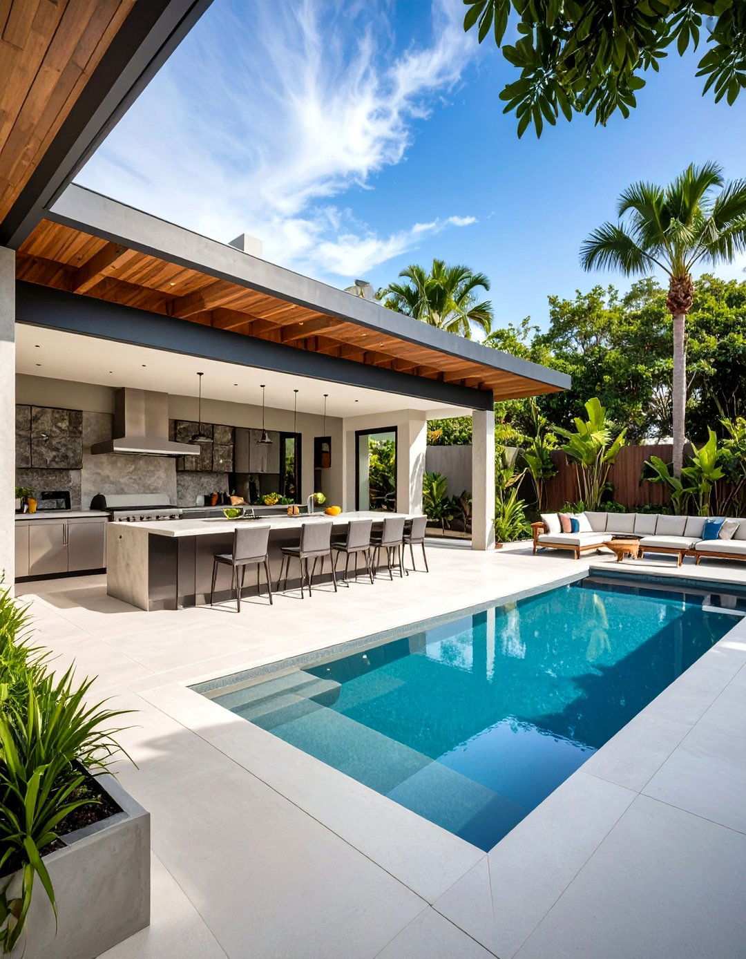 Contemporary Concrete Lanai Kitchen - 24 Lanai Kitchen Ideas