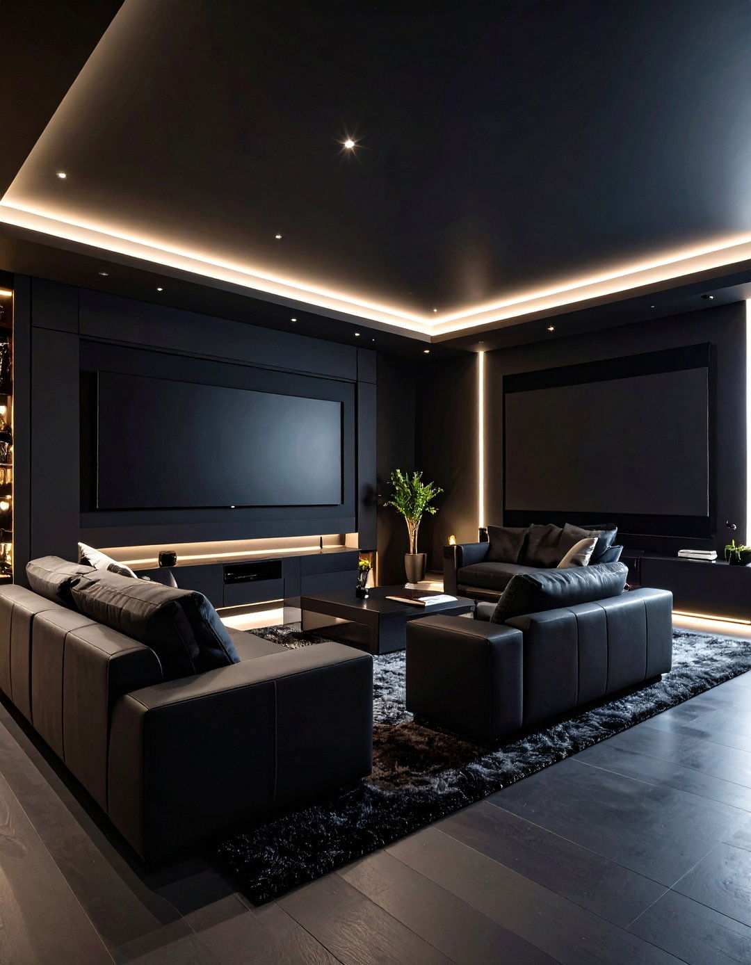 Contemporary Dark Media Room - 24 Media Room Ideas