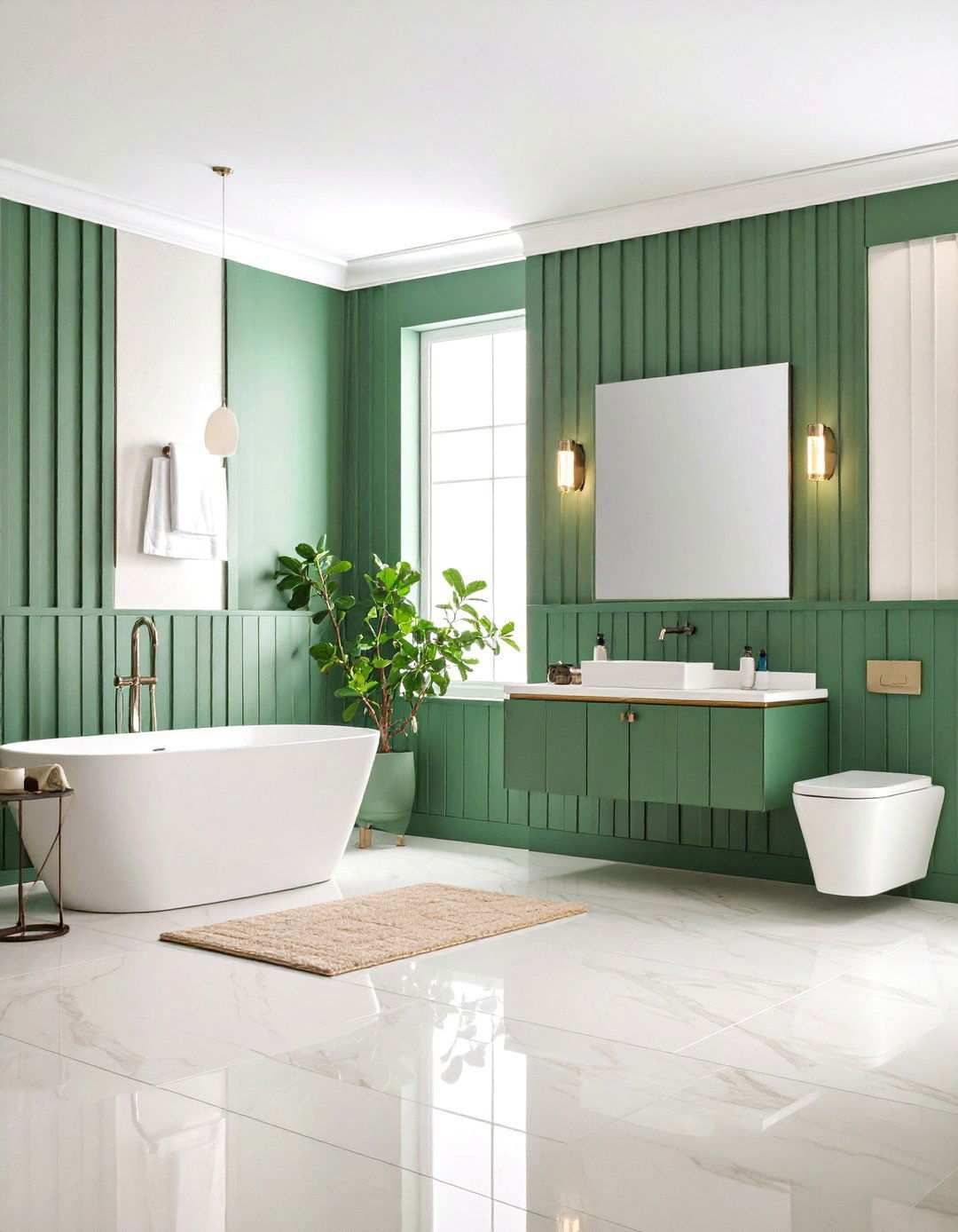 Contemporary Full Wall Coverage - 24 Powder Room Wainscoting Ideas