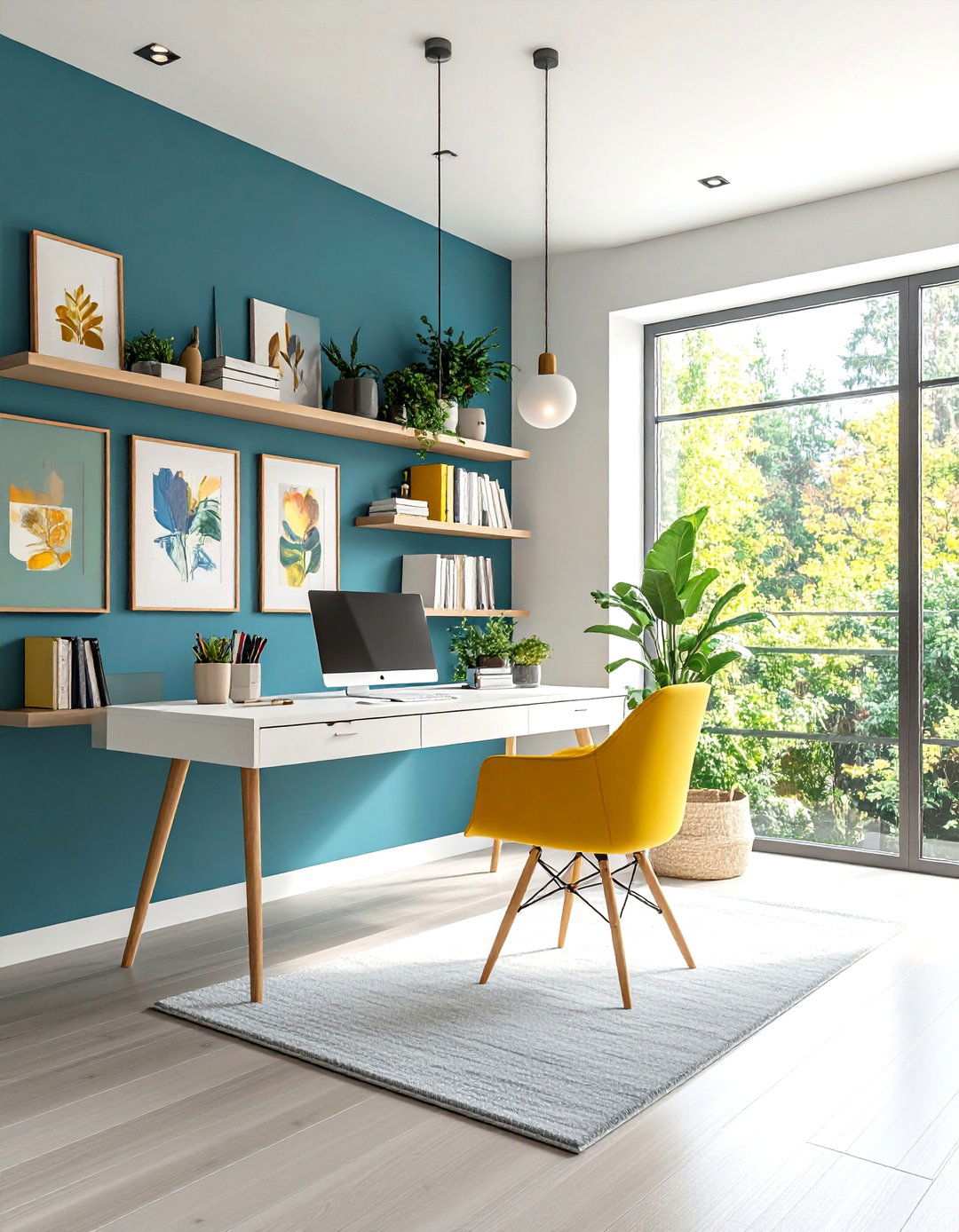 Contemporary Gallery Wall Office - 24 Home Office Ideas for Her