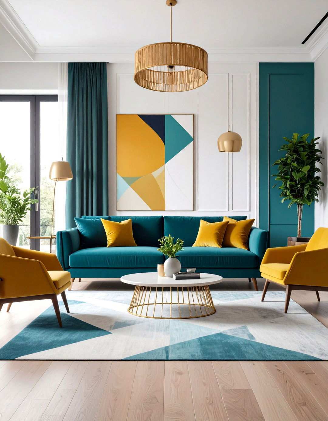 Contemporary Geometric Patterns with Color Blocking - 24 Window Treatments Ideas