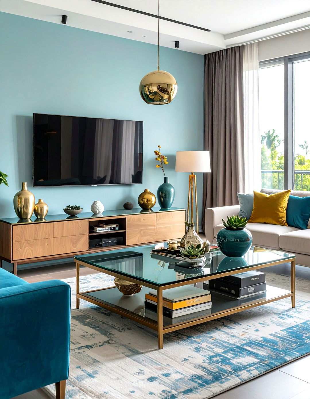 Contemporary Glass Console Elegance - 24 Tv Console Decor Ideas