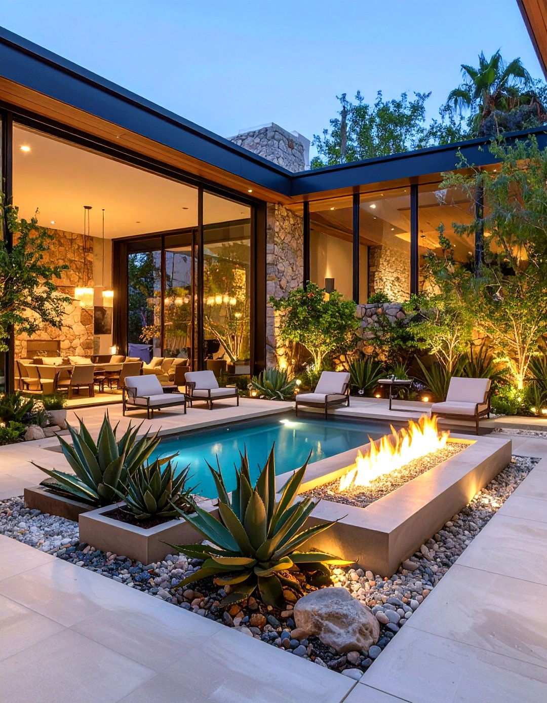Contemporary Glass Courtyard - 24 Spanish Courtyard Ideas