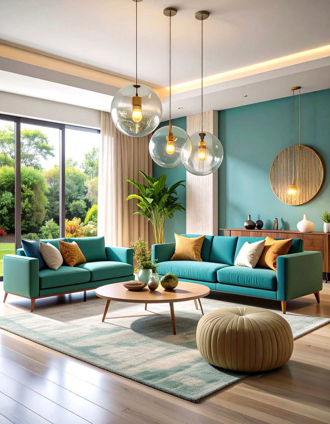 Contemporary Glass Globe Lighting - 24 Living Room Lighting Ideas