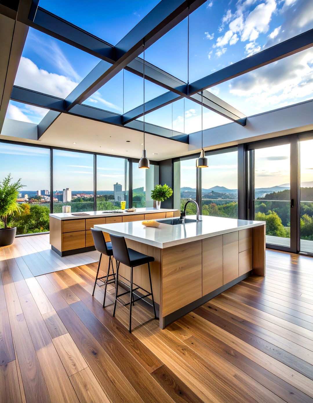 Contemporary Glass Rooftop Kitchen Enclosure - 24 Rooftop Kitchen Ideas