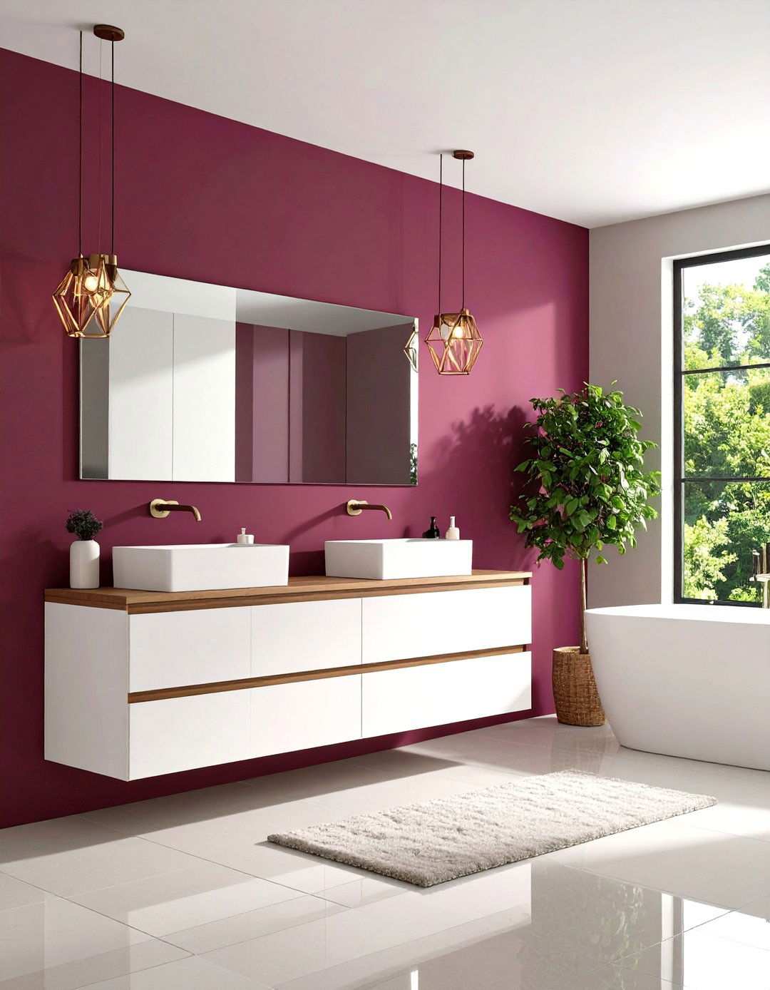 Contemporary Grape Accent - 24 Purple Bathroom Ideas